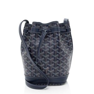 G O Y A R D Navy and Tan Patterned Bag petit flot bucket